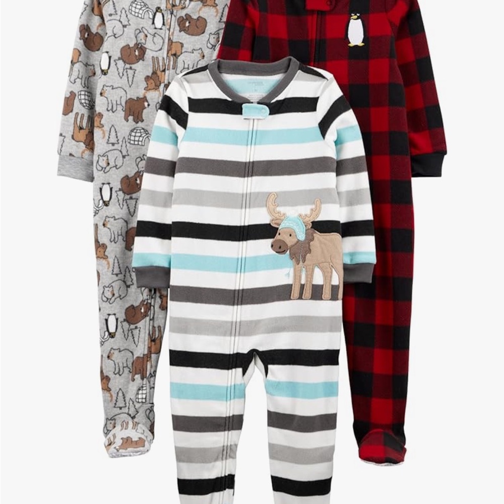 Carter's Red and Black Checkered Kids Pajama Set